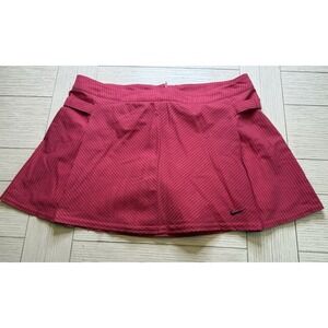 NWT Nike Active Tennis Mini Skirt Skort Pink Black Striped Fit Dry Pleated Sz 10